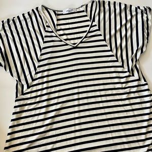 CJLA CJ’s Favorite Boyfriend Tee Navy & Ivory Stripe